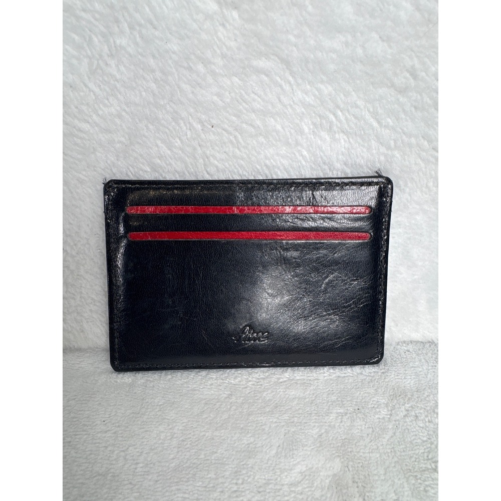 Vintage Abas Leather Minimalist Card Holder Unisex OS Black Excellent
